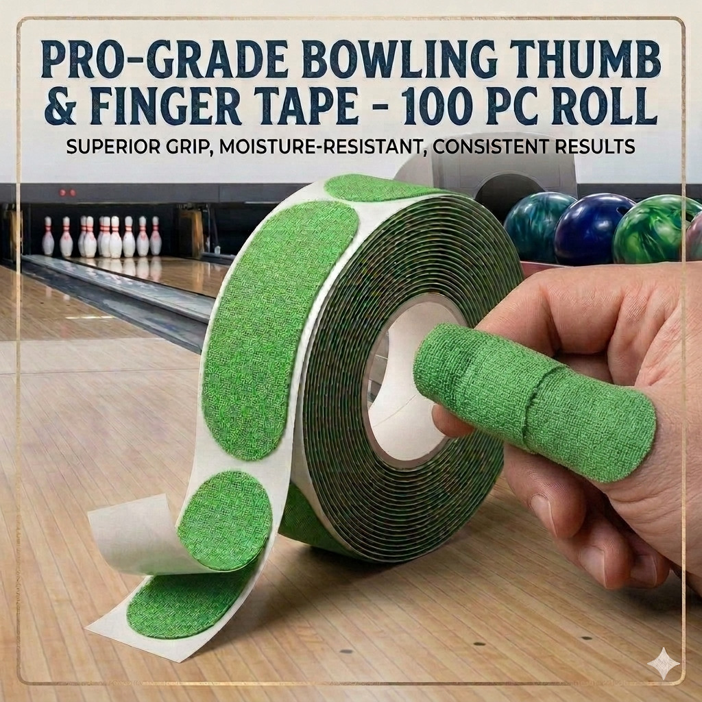 100 X Pre-Cut Roll Bowling Tape Skin Thumb Finger Protection 1" x 2.5" GREEN