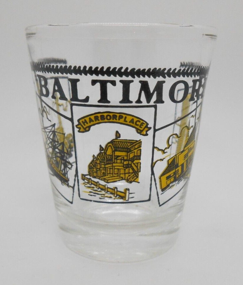 Baltimore Maryland USA Souvenir Shotglass featuring Iconic Images