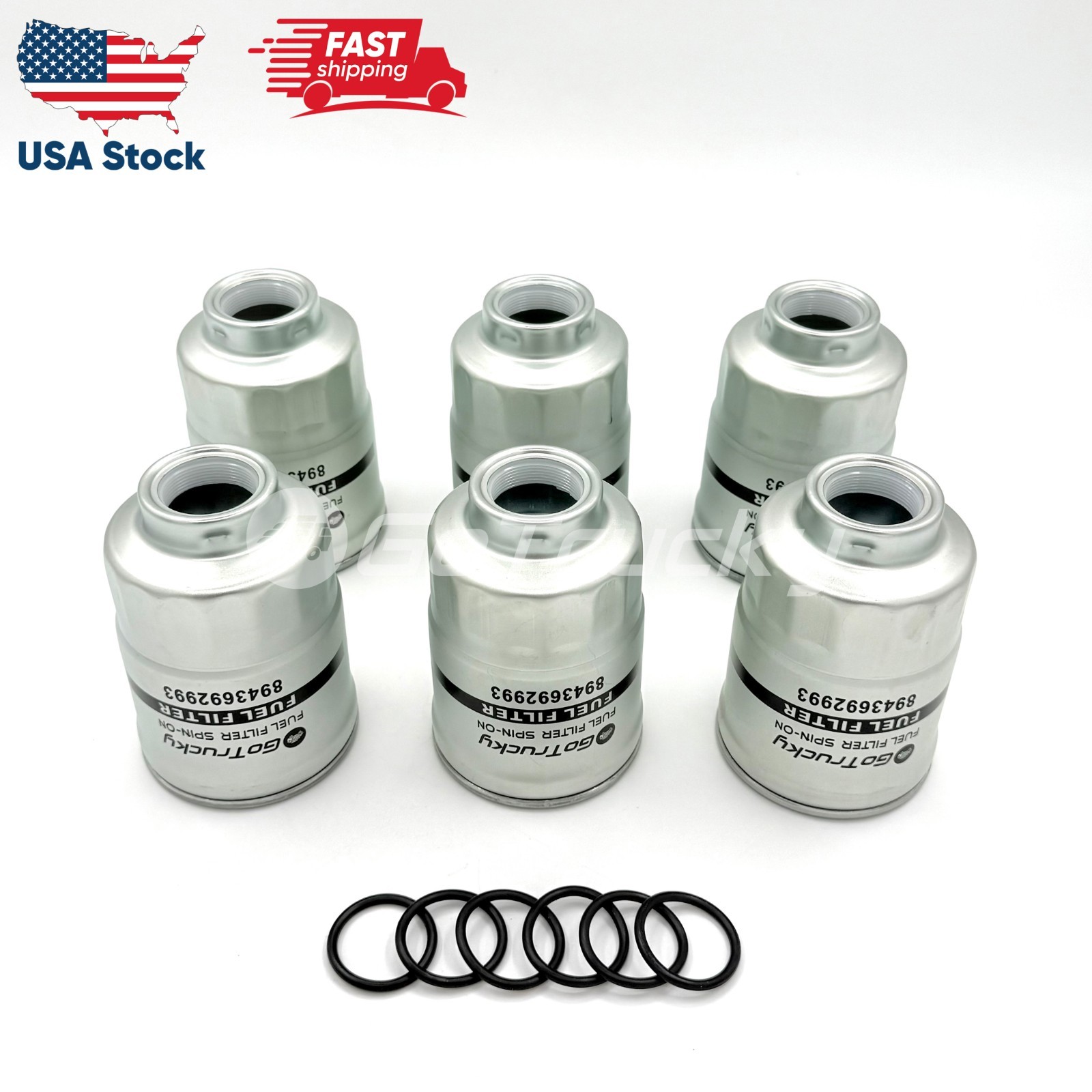6x Fuel Filter Element For ISUZU NRR NQR NPR NPR-HD 4JJ1 3.0L 4HK1 5.2L 05-22