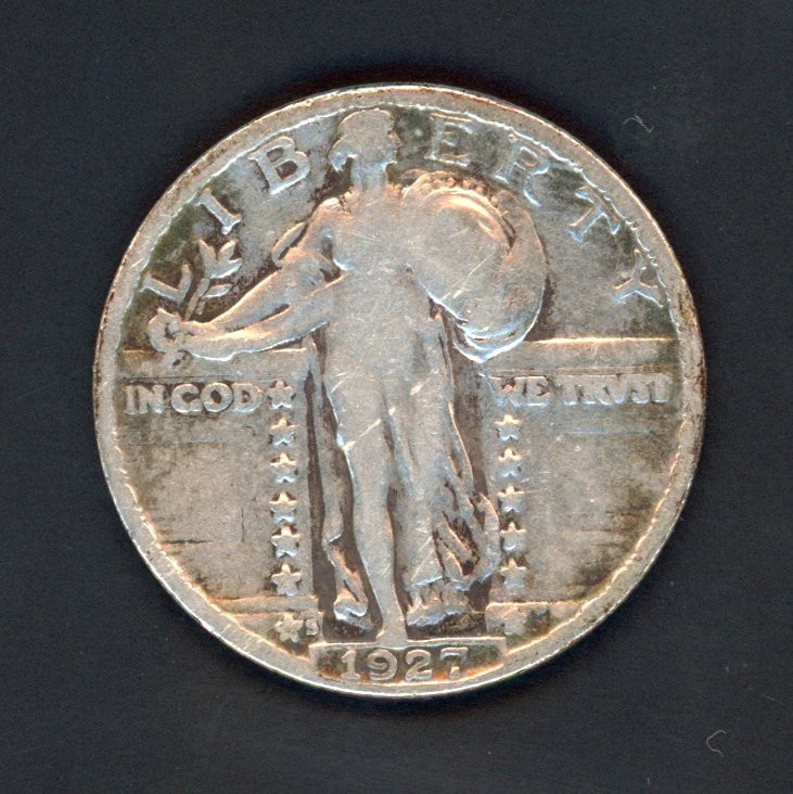 United States 1927-S Standing Liberty Silver Quarter Very Fine Circulated Scarce