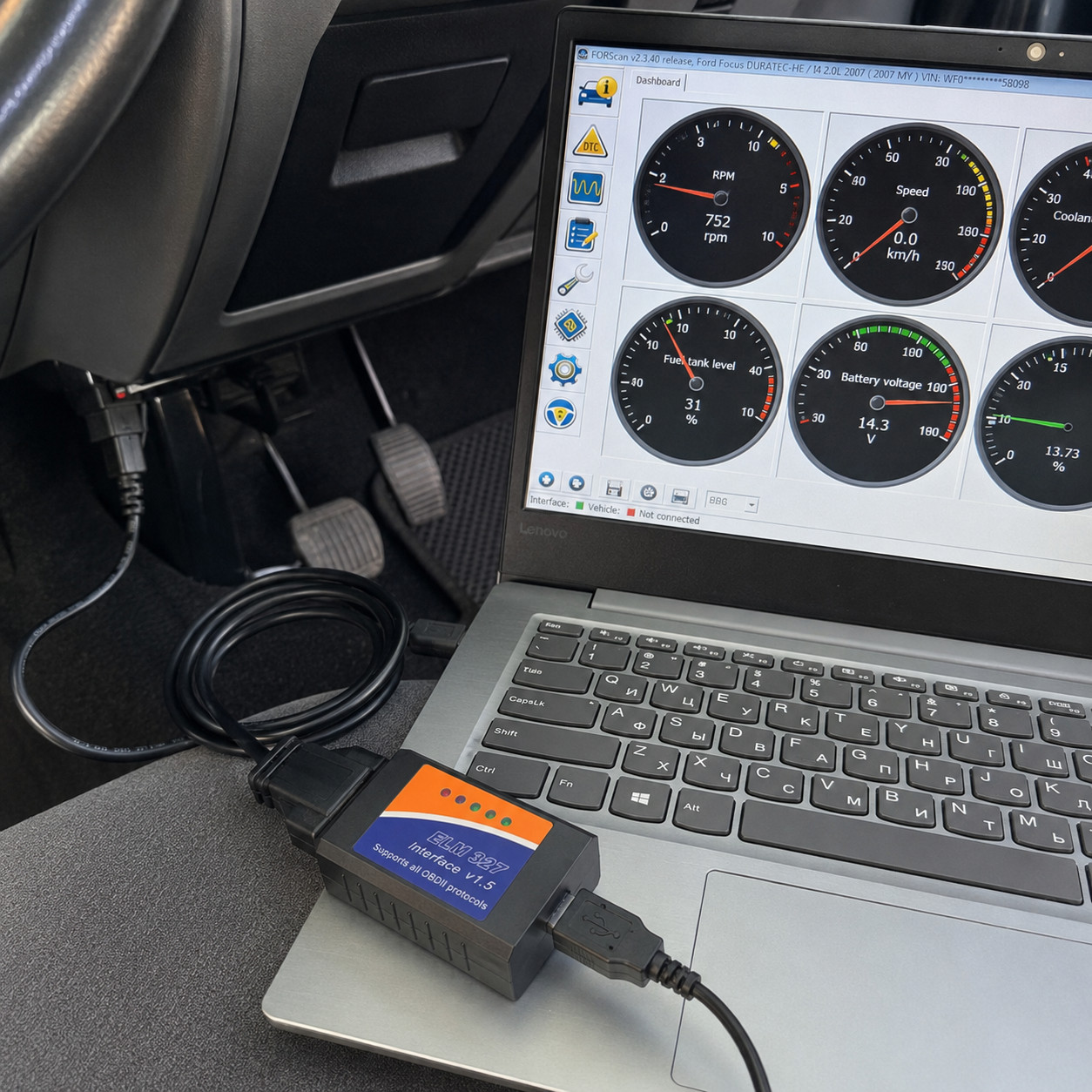 FORScan ELM327 USB OBD2 Ford Diagnostic Scanner Code Reader Adapter - USA Ship