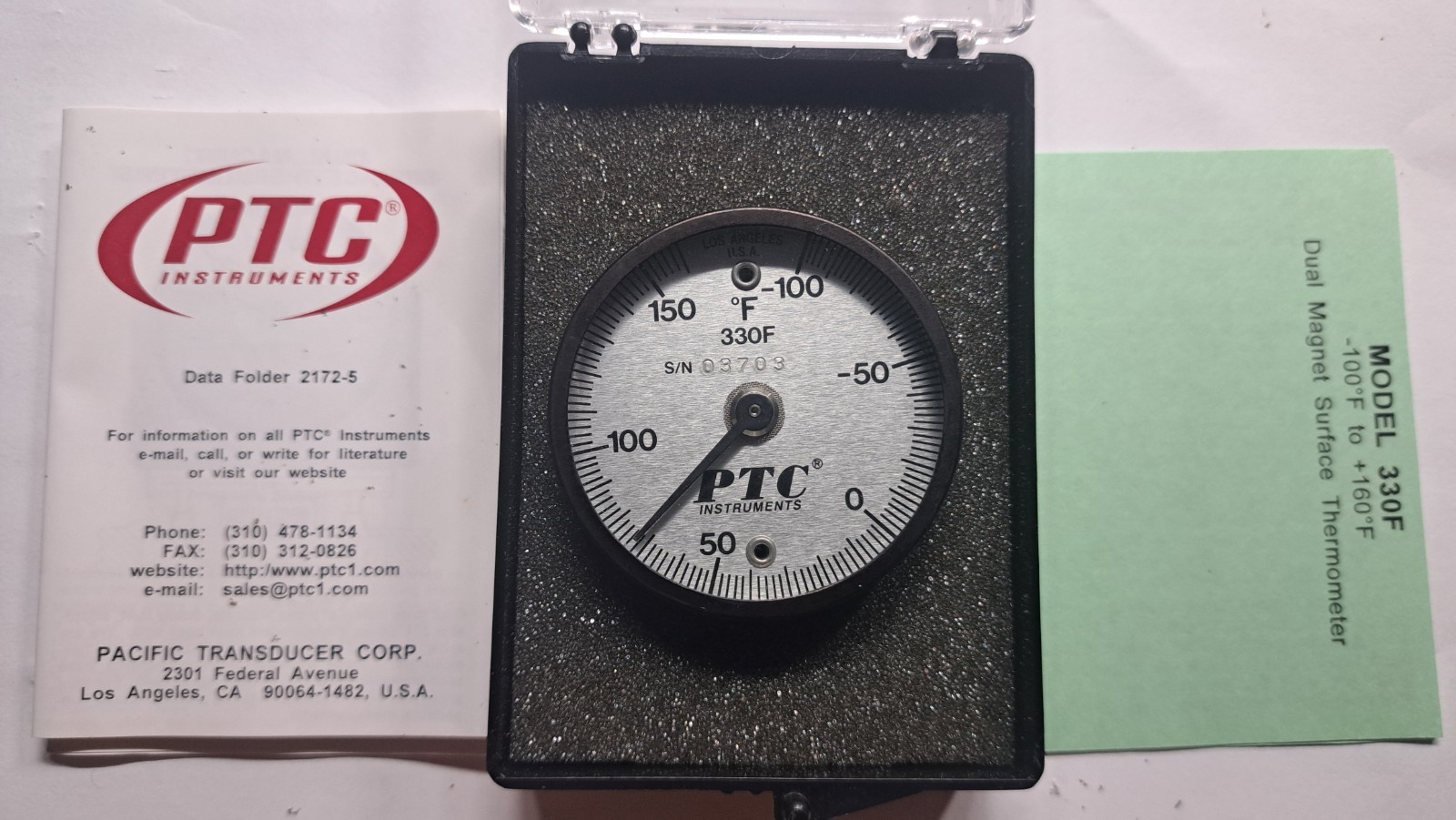 PTC INSTRUMENTS MODEL 330F SURFACE THERMOMETER NEW  -100 to 160F W/FREE SHIPPING