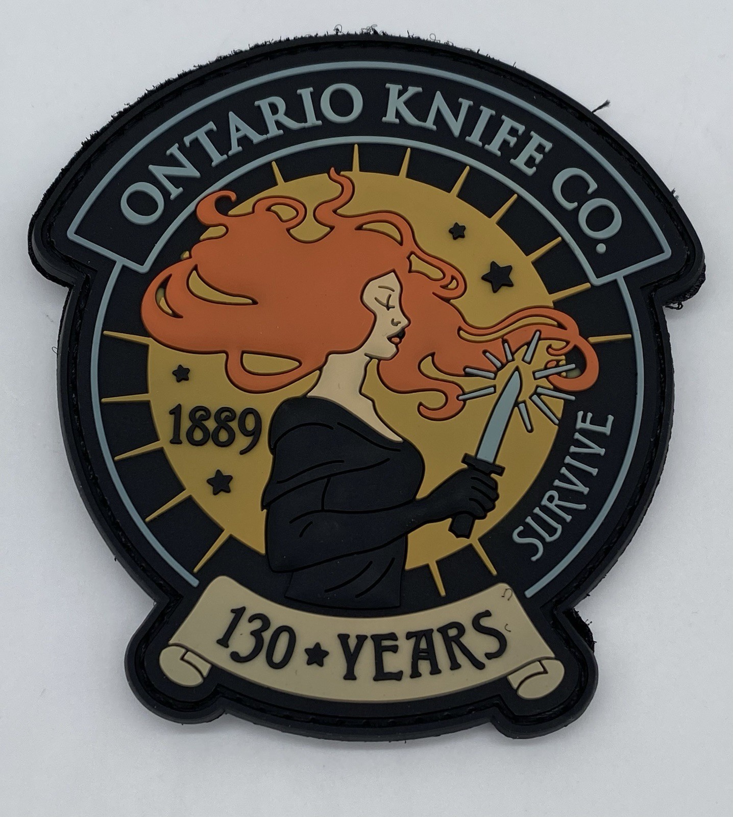 SHOT💥 Show 2019 Ontario Knife Co. “130 Years” PVC Patch, Hook & Loop, NEW!