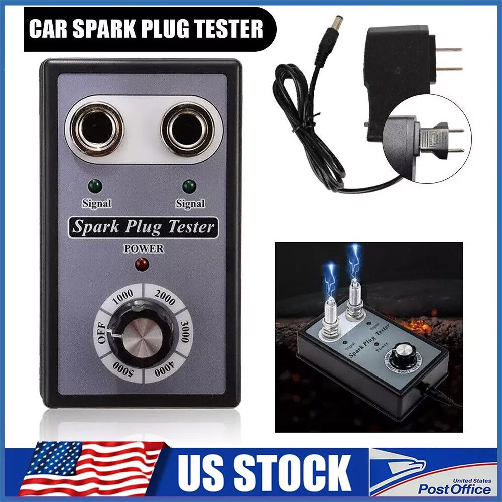 Dual Plug Car Spark Plug Tester 12V Gasoline Ignition Plug Diagnostic Tool US