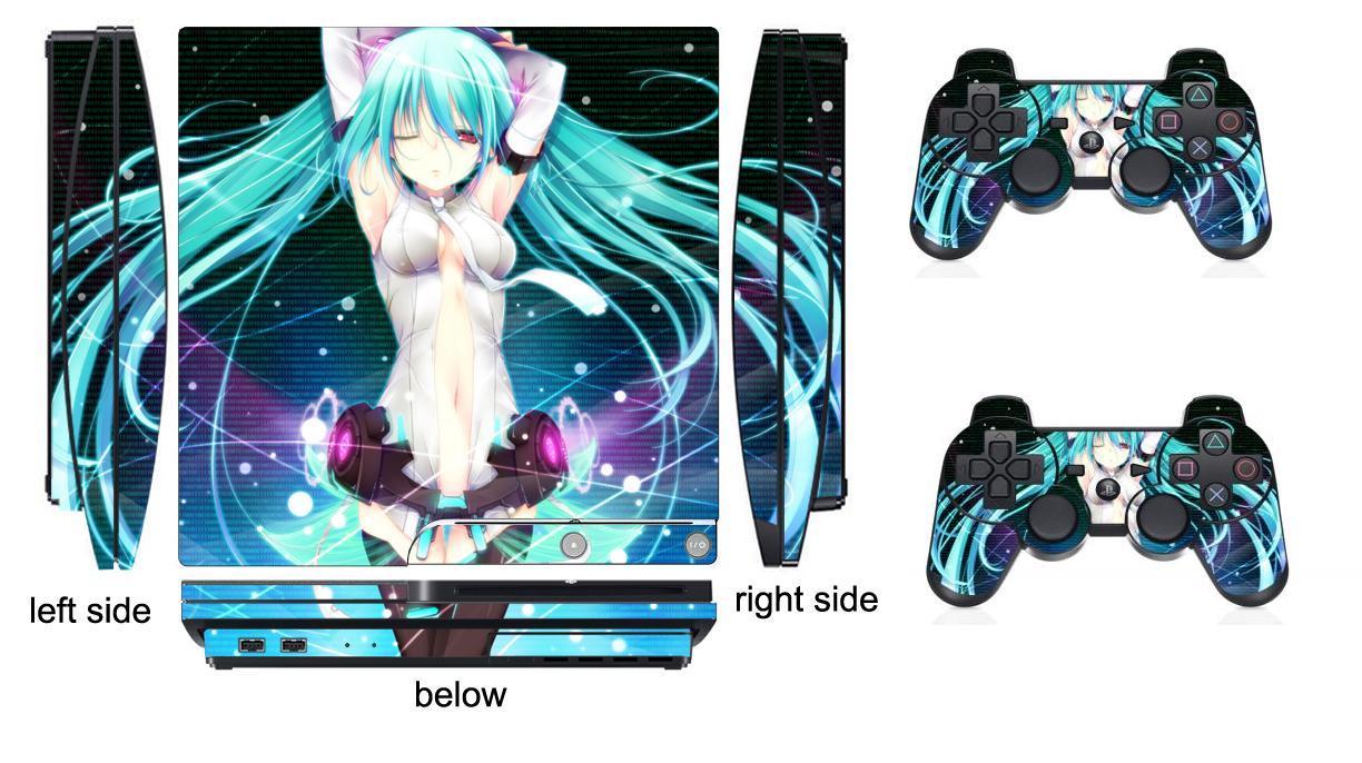 232 Skin Sticker for PS3 PlayStation 3 Slim and 2 controller skins