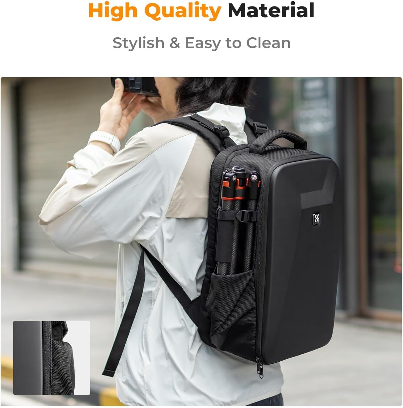 K&F Concept Hardshell Camera Backpack with 15-15.6 Inch Laptop Compartment DSLR