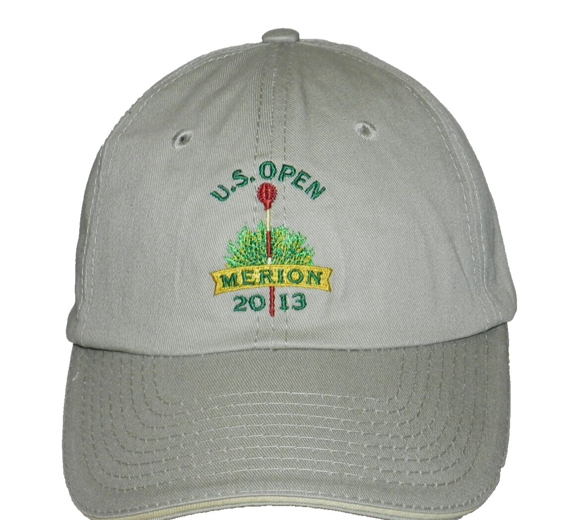 US Open PGA Golf Cap Merion 2013 USGA Member Hat Khaki Adjustable Strapback NWOT