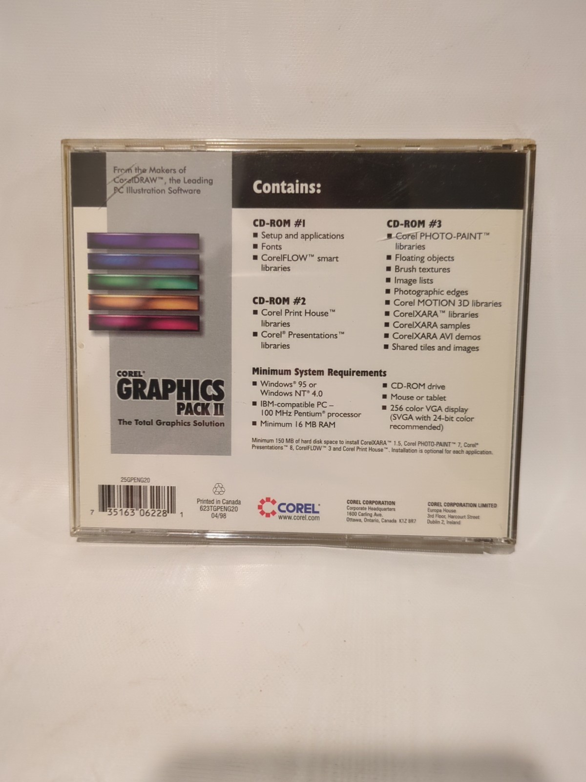 Corel Graphics Pack II CD-Rom 1 Vintage 1998 Graphics Solution