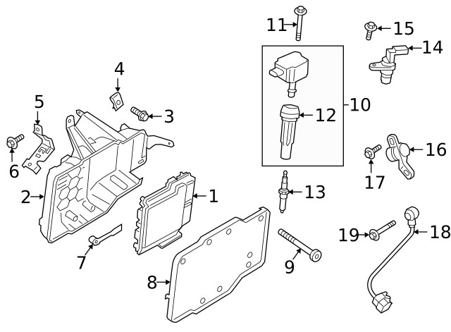 Genuine Ford Engine Control Module (ECM) Bracket KV6Z12A659B
