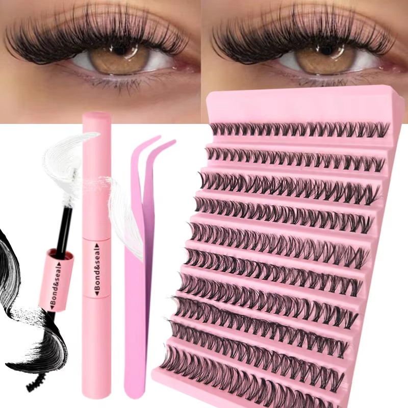 DIY Eyelash Extension Kit Individual Lashes Cluster Mix Lash Clusters with Lash