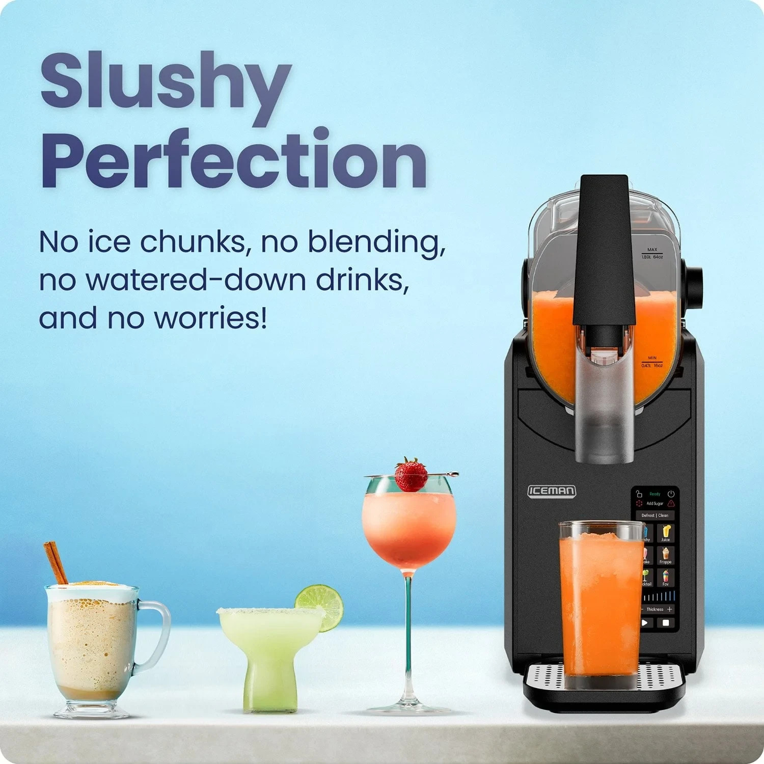 ICEMAN by Chefman Slush-Ease MAX 48oz Slushie Machine, Black