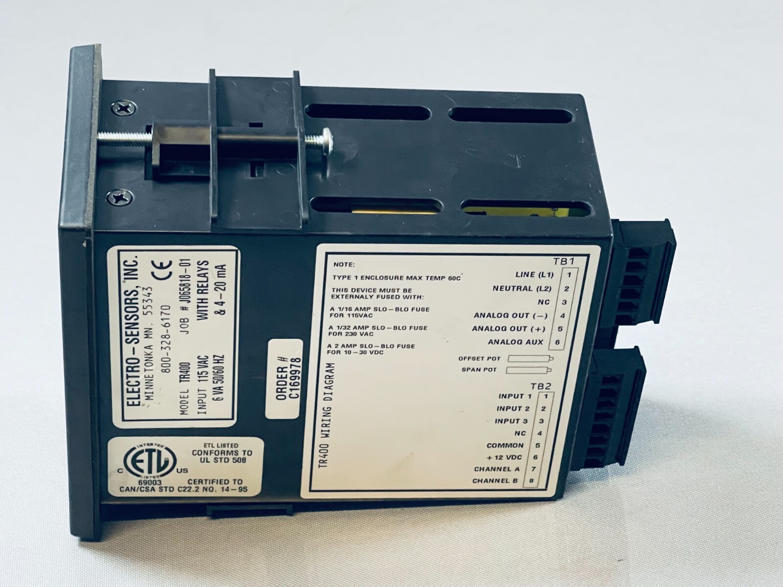 Electro-Sensors TR400 Ratemeter 115V