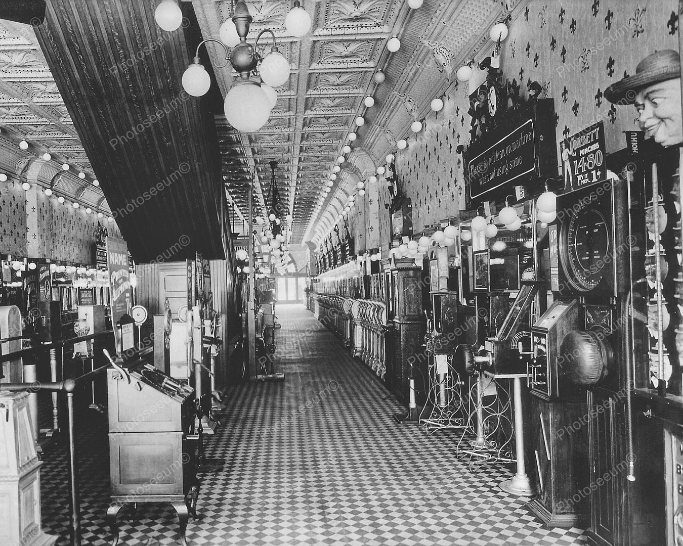 Photo Of Arcade In New York 1890s   8" - 10" B&W Photo Reprint 1