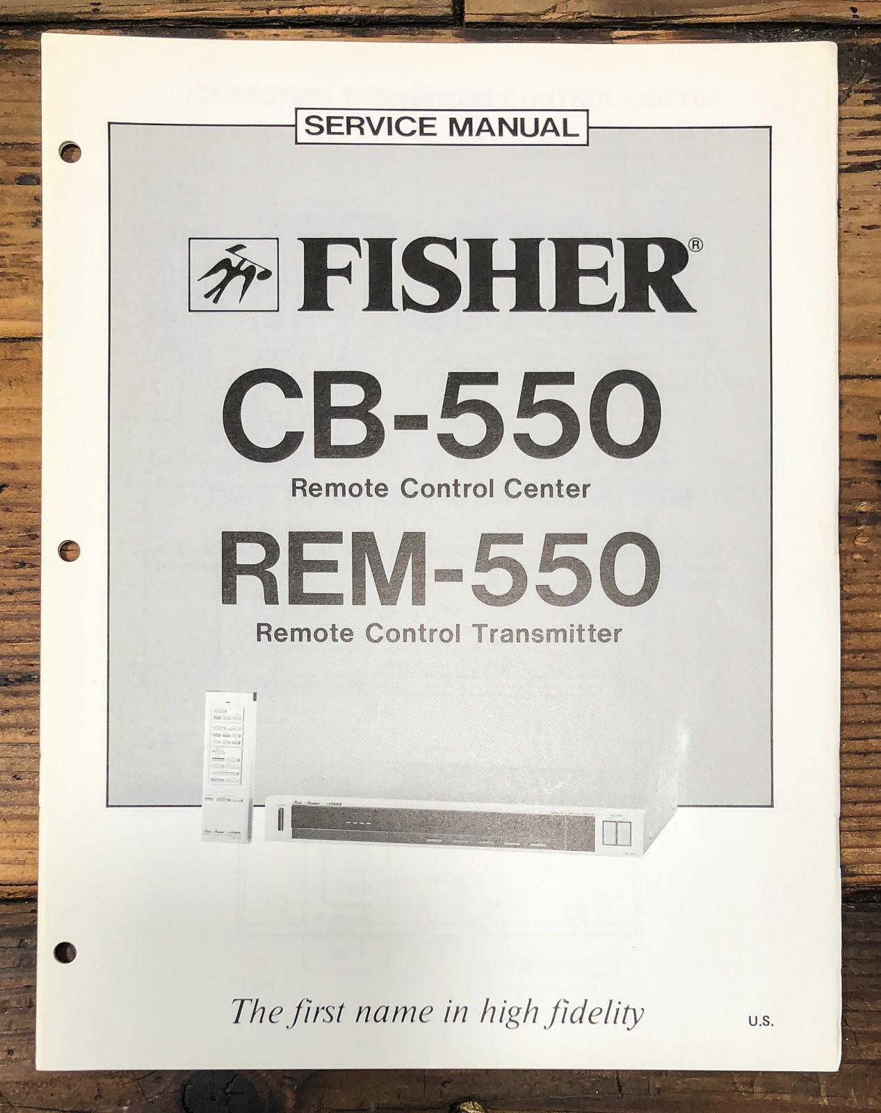 Fisher CB-550 REM-550 Remote Control Service Manual *Original*