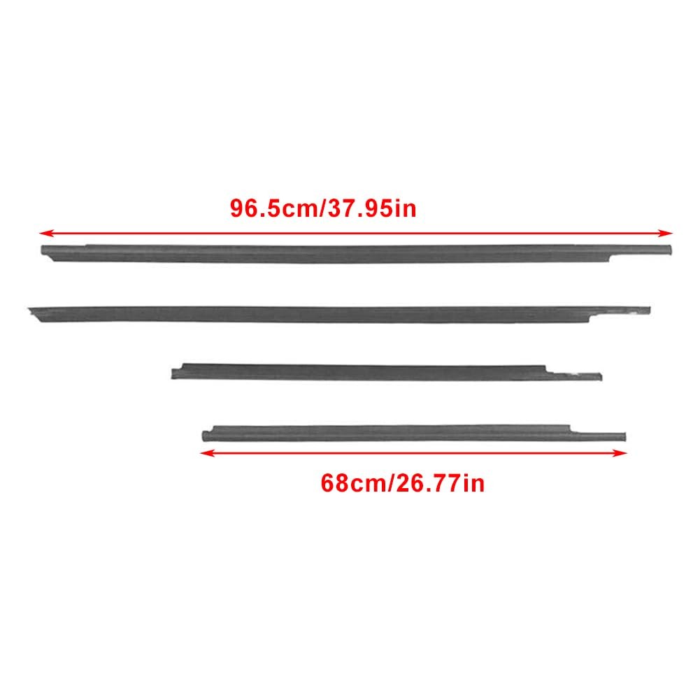 Weatherstrip Window Trim for Toyota Yaris Sedan 2007-2016 Door Outside Chrome