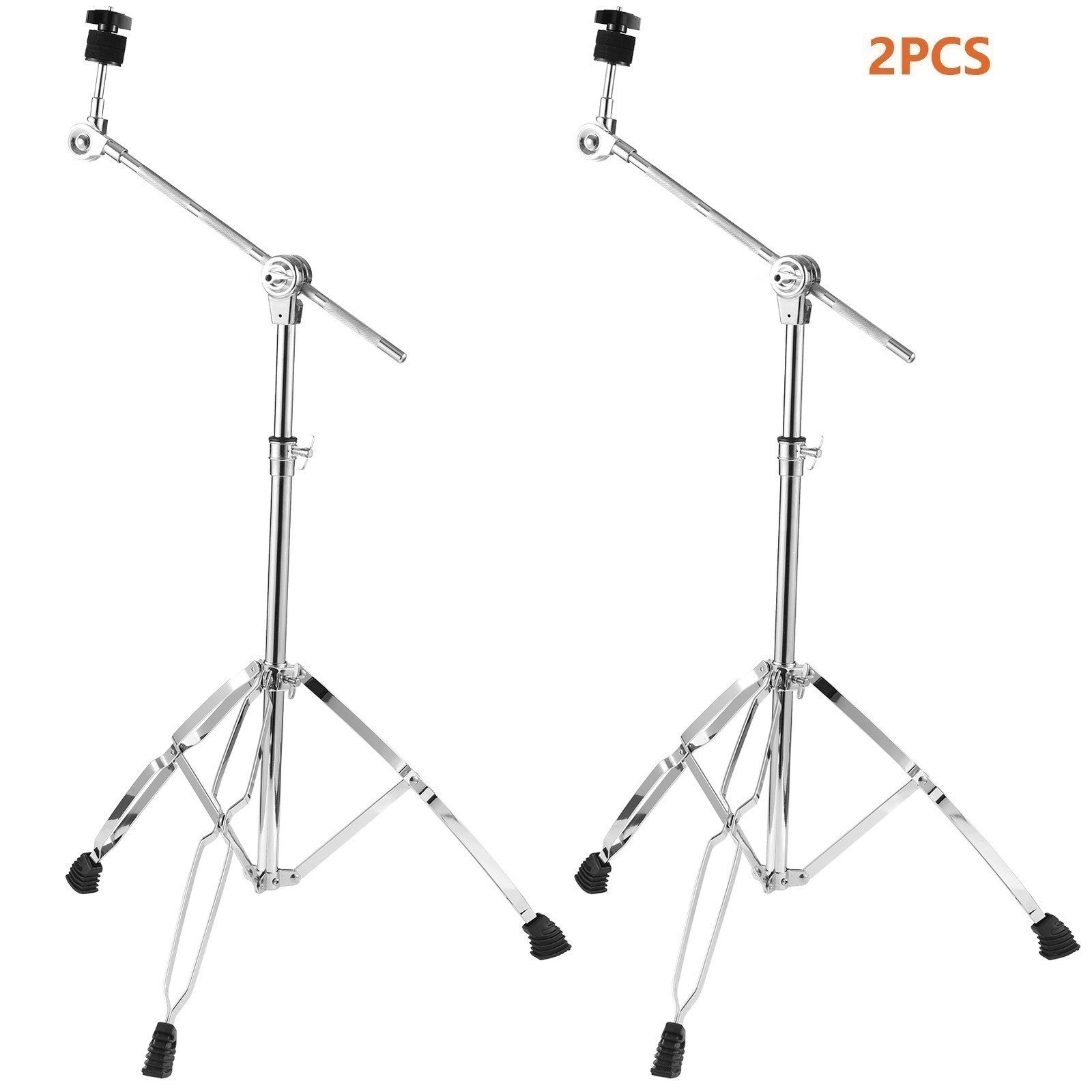 2 Packs Cymbal Straight Boom Stand Double Braced Heavy Duty Thicken Alloy Holder