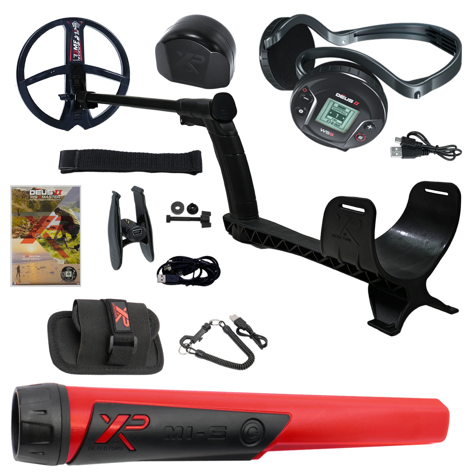 XP DEUS II WS6 Master Fast Multi-Frequency Detector w/ 9" FMF Coil & Pinpointer