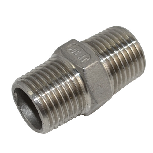 1/2" 1/2 inchMale Pipe Fitting Hex Nipple NPT Stainless Steel SS304 connector