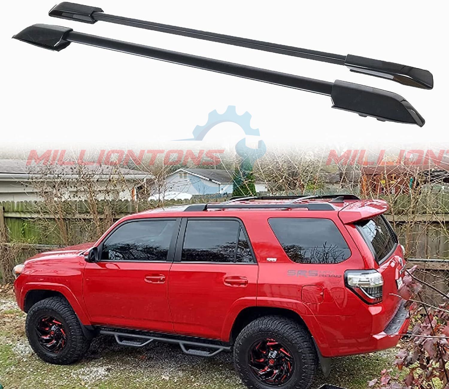 Roof Rack Side Rails for 2015-2024 Toyota 4Runner Roof Rails Black Aluminum