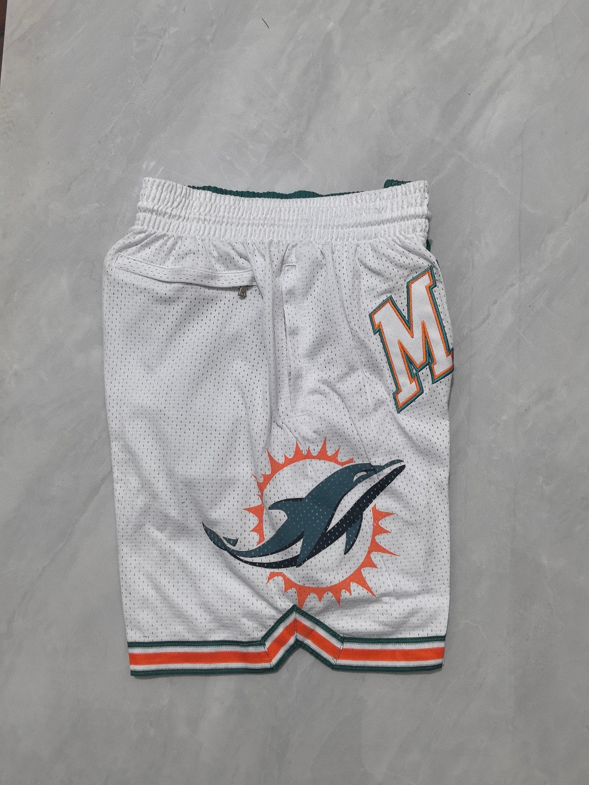 2025 New Miami Dolphins NFL Men White/Green Pockets stitched Shorts Size US
