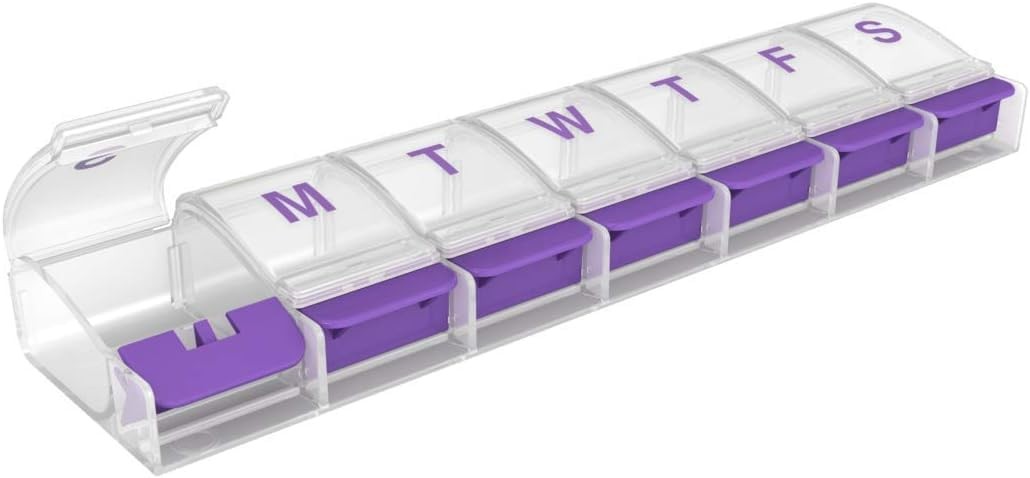 Weekly 7-Day AM/PM Daily Pill Organizer Vitamin Case and Medicine Container X...