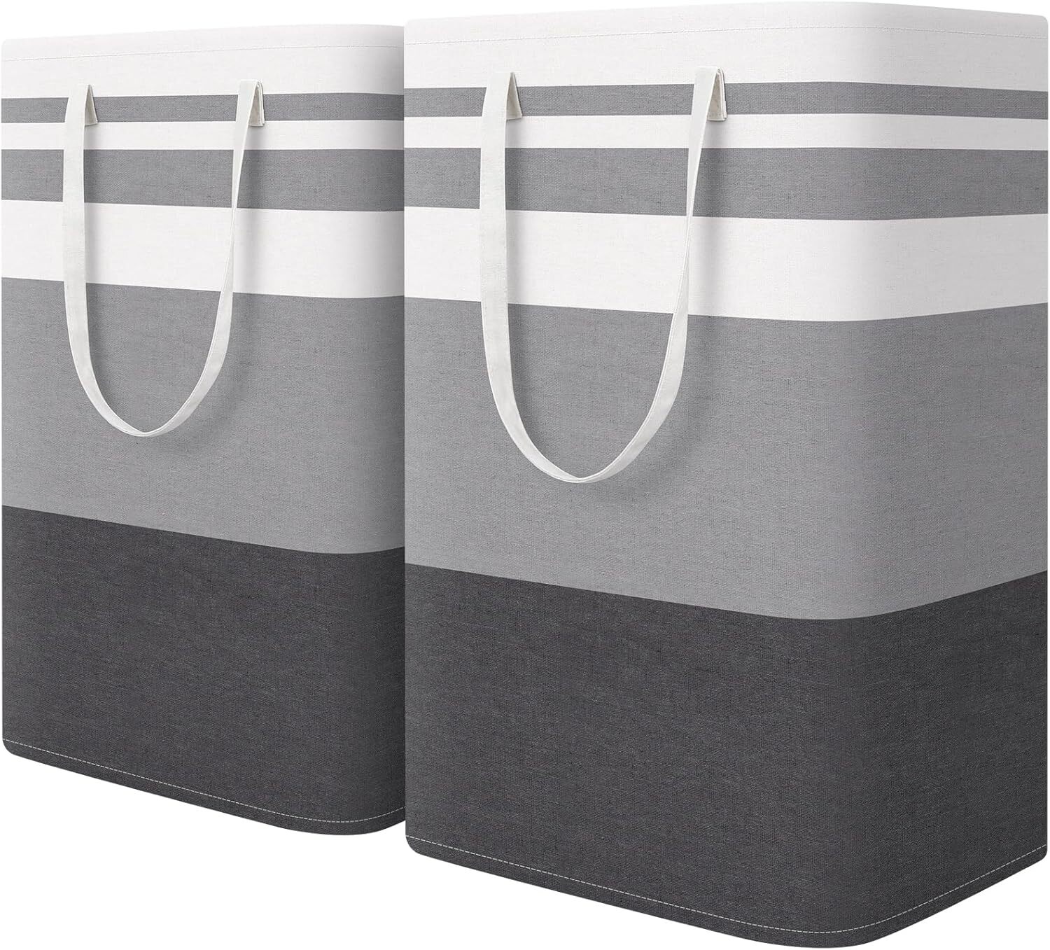 HomeHacks 2-Pack Large Laundry Basket, Waterproof, 75L, Gradient Grey