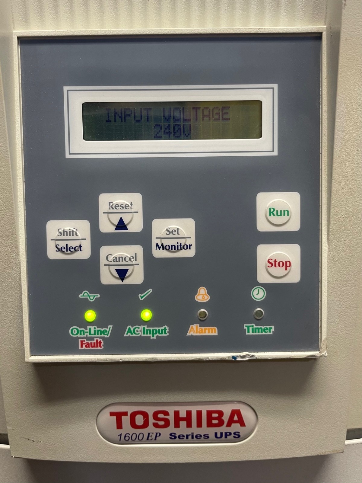 Toshiba UE3G2L220C61T Uninterruptible Power Supply 1600EP Series UPS 22KVA 91.6A