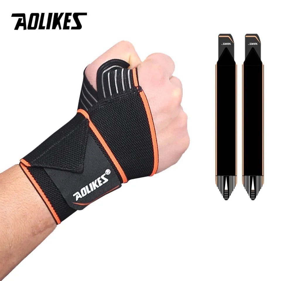 1 Pair Wrist Wraps Gym Crossfit Powerlifting Compression Support Strap