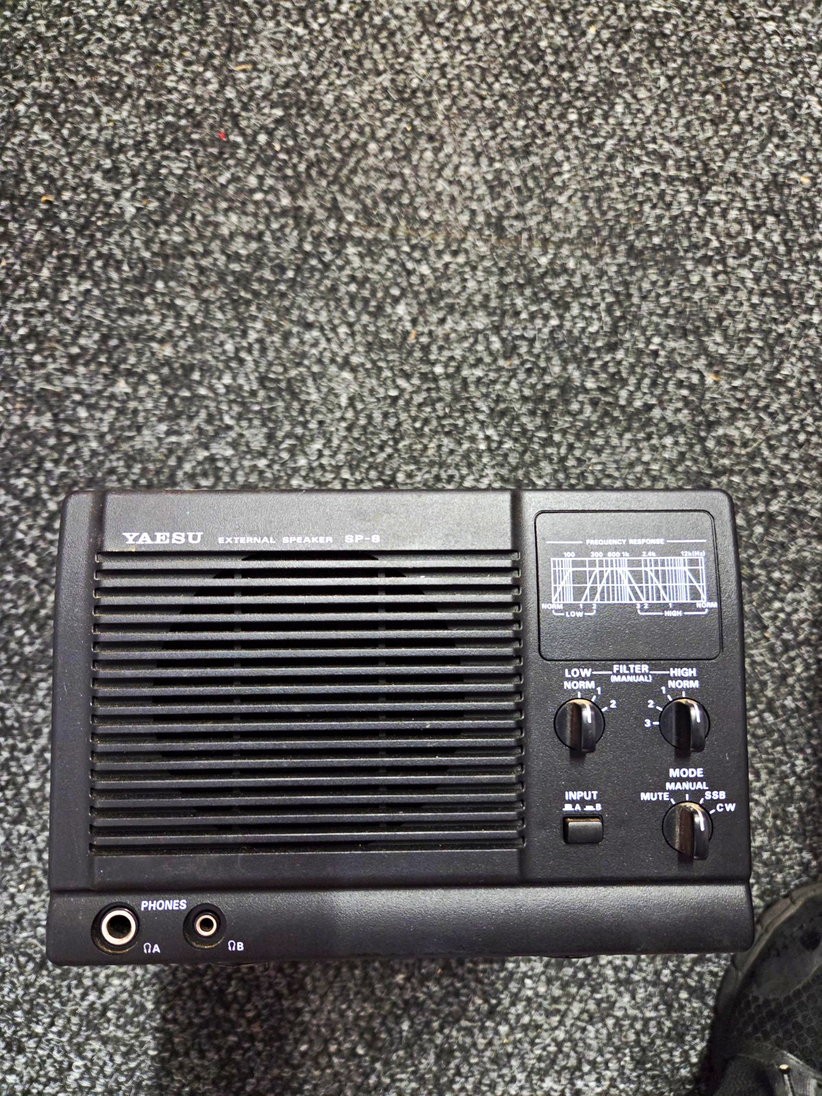 Yaesu SP-8 External Speaker Black w/ Frequency Response Filter, Mute, RCA