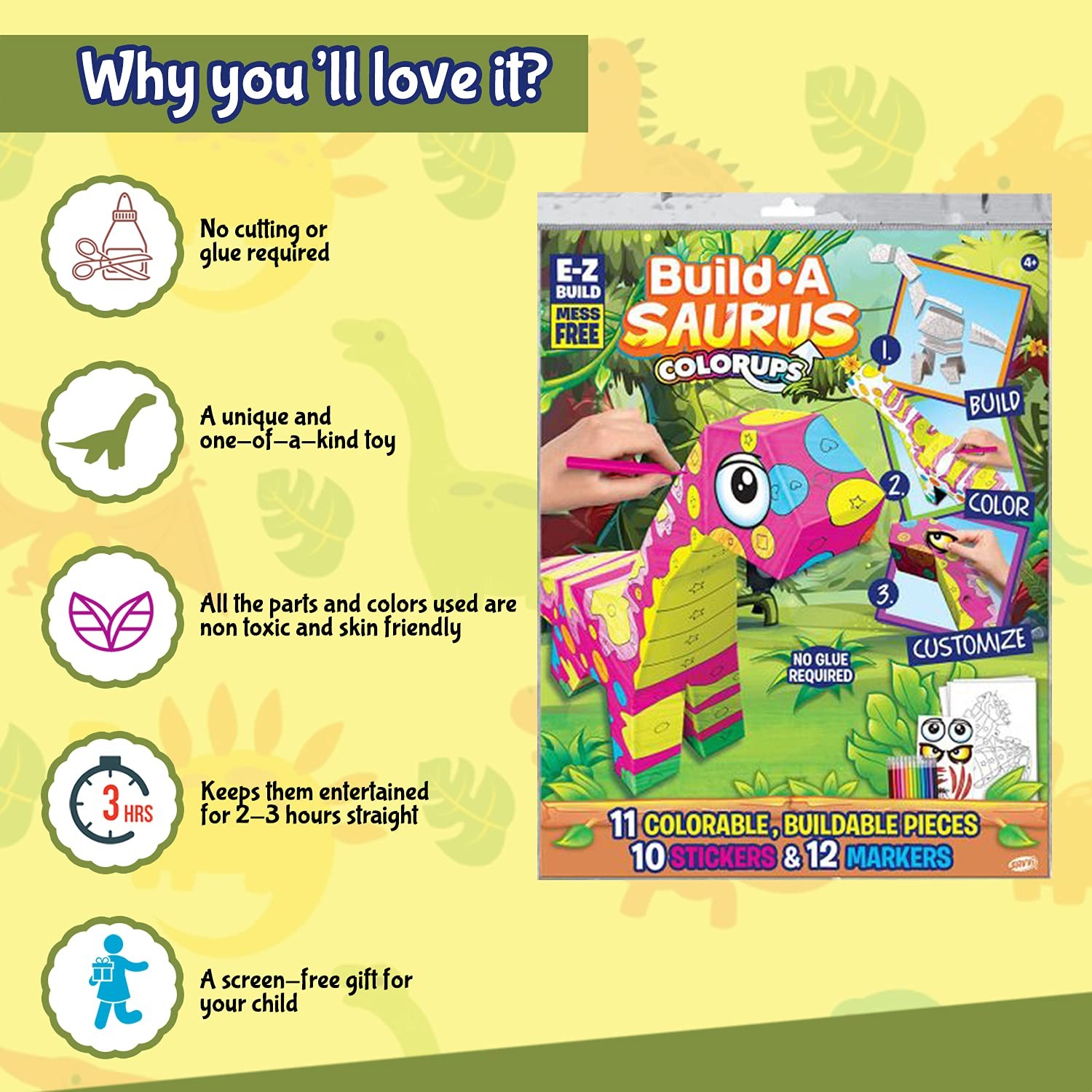 Savvi E-Z Build-a-Saurus Colorups Kit