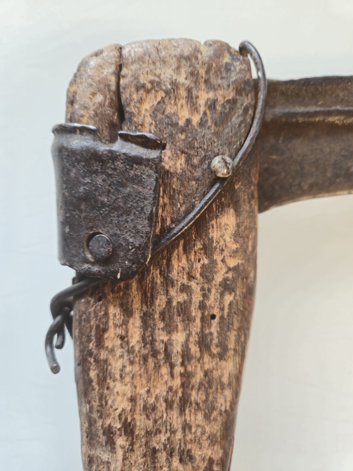 Antique Primitive Wooden Mallet And Sickle Unknown Origin.