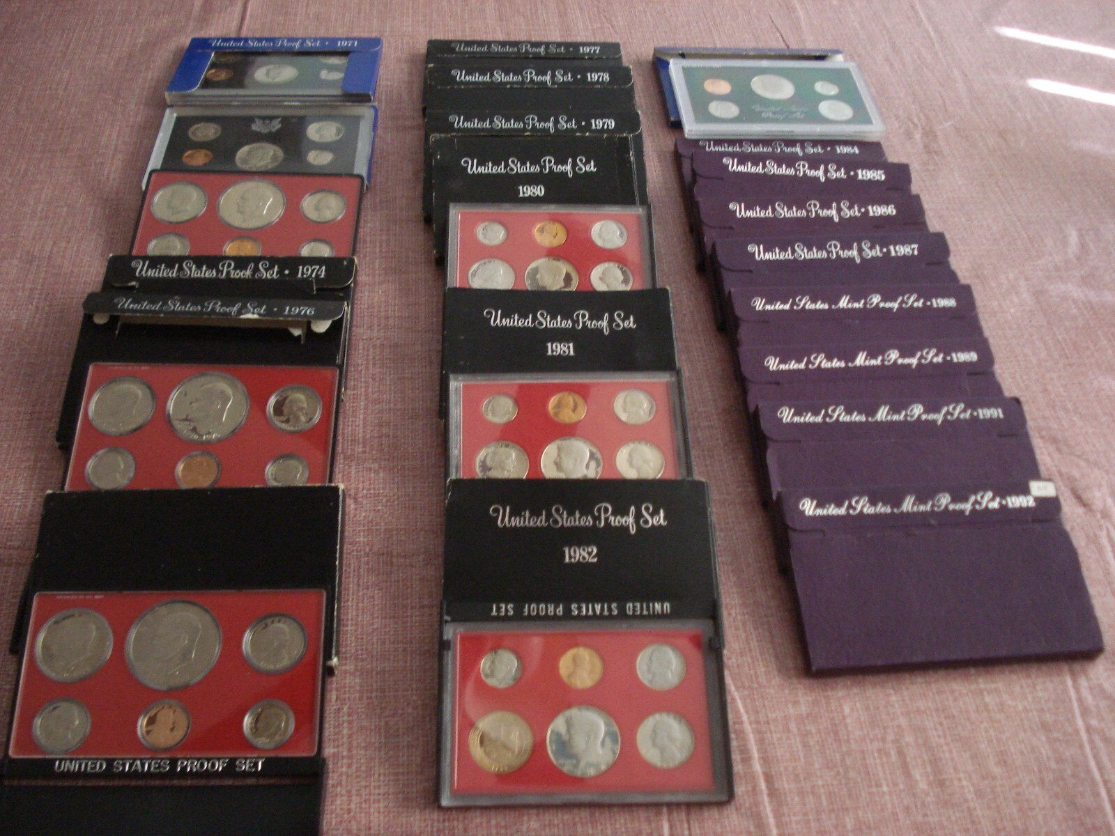 20 BU US MINT PROOF SETS, SOME UNOPENED, ALL SEALED IN CASES,  NICE!!