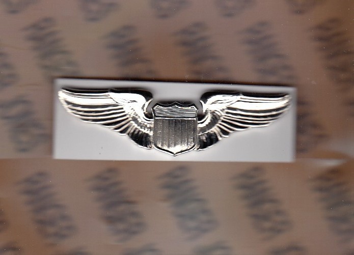 USAF Air Force PILOT qualification wing ~3" Fullsized Stabrite badge V-21