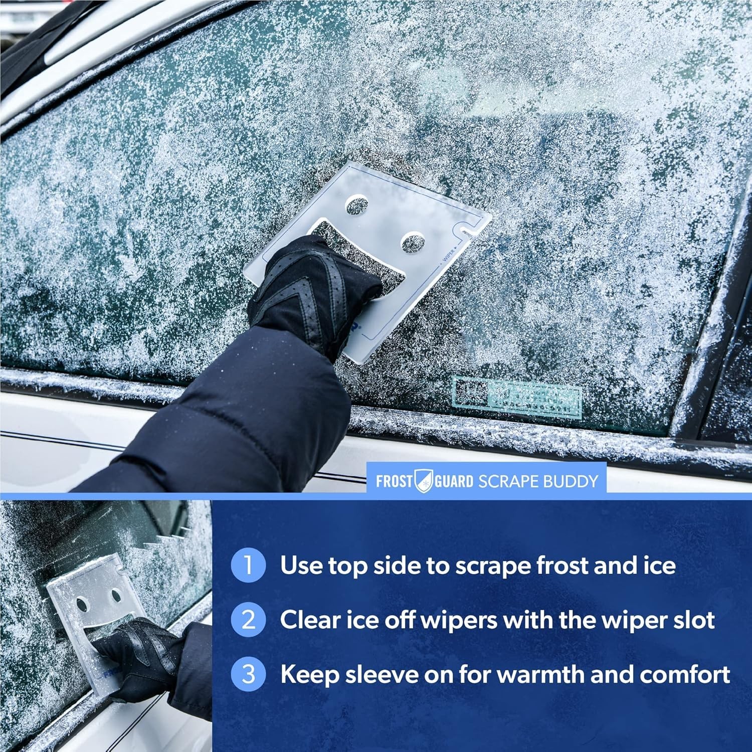 FrostGuard Scrape Buddy Car Ice Scraper - Clear Frost
