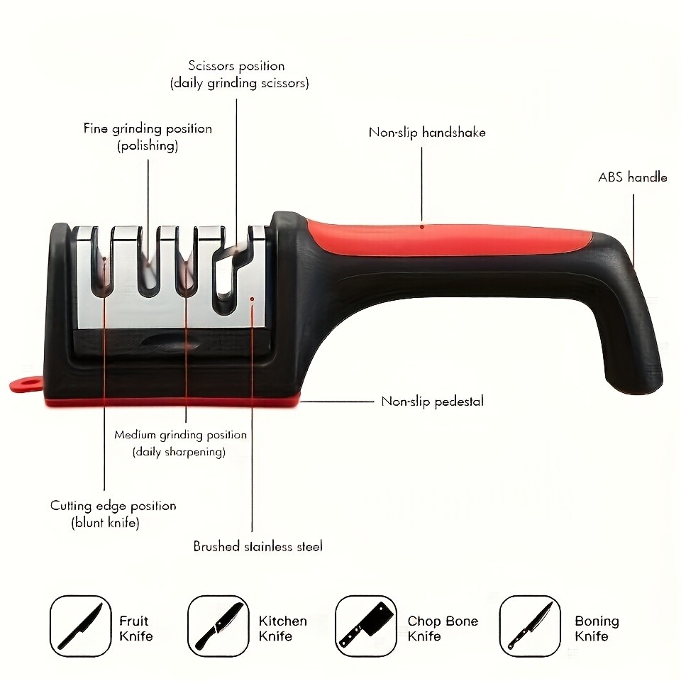 4-Stage Professional Manual Knife Sharpener Kitchen Tungsten Ceramic