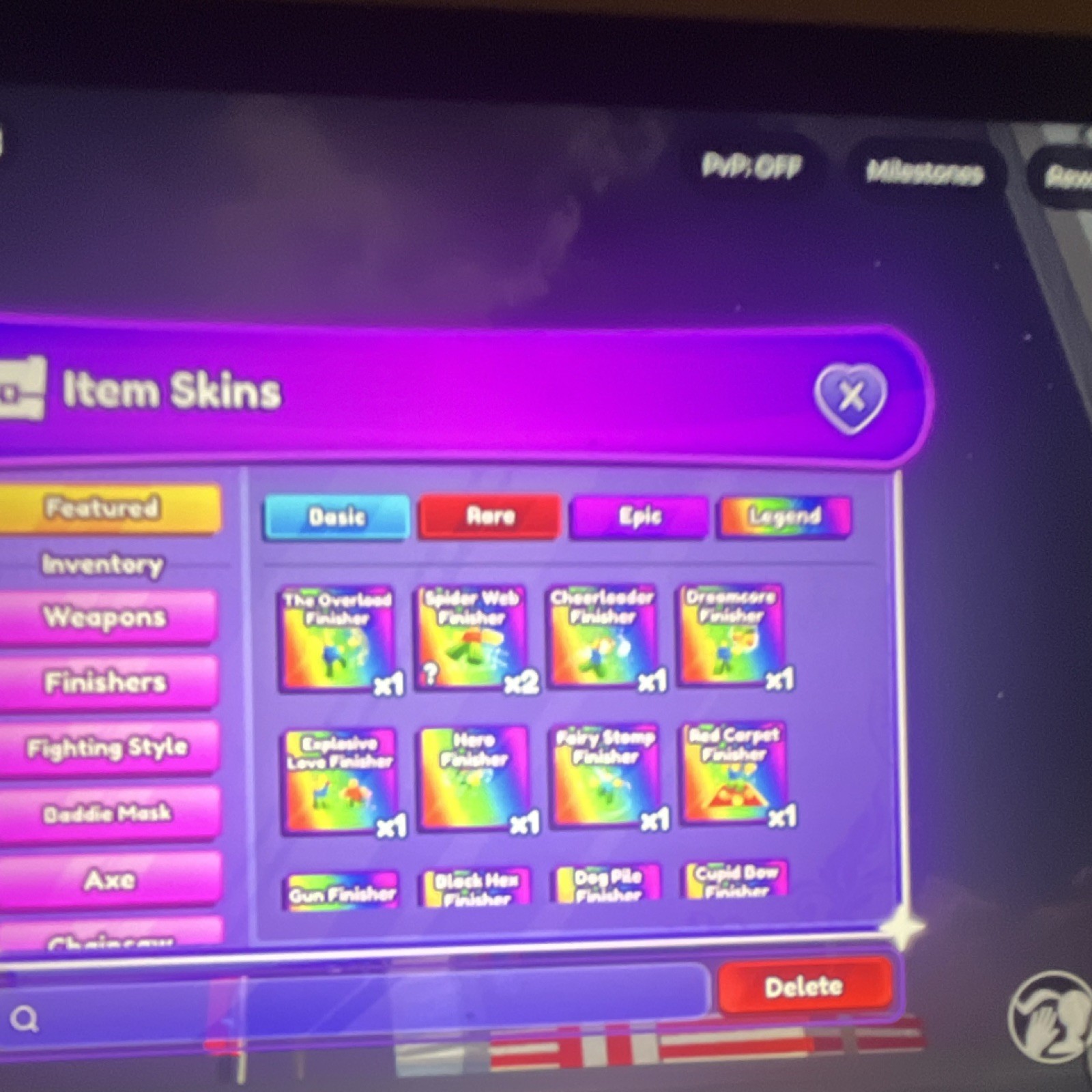 Item Skins Collection with Multiple Rarities - Knuckles, Axes, Chainsaws
