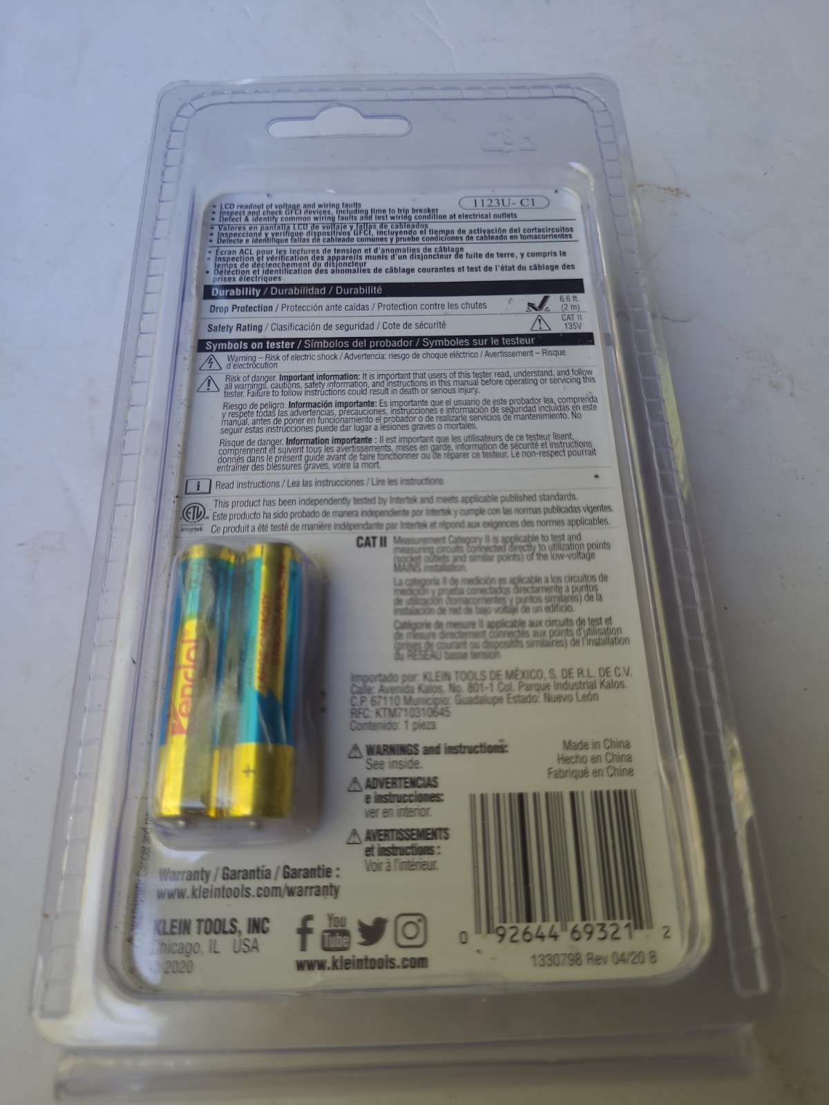Klein Tools GFCI Electrical Outlet Tester with LCD Display
