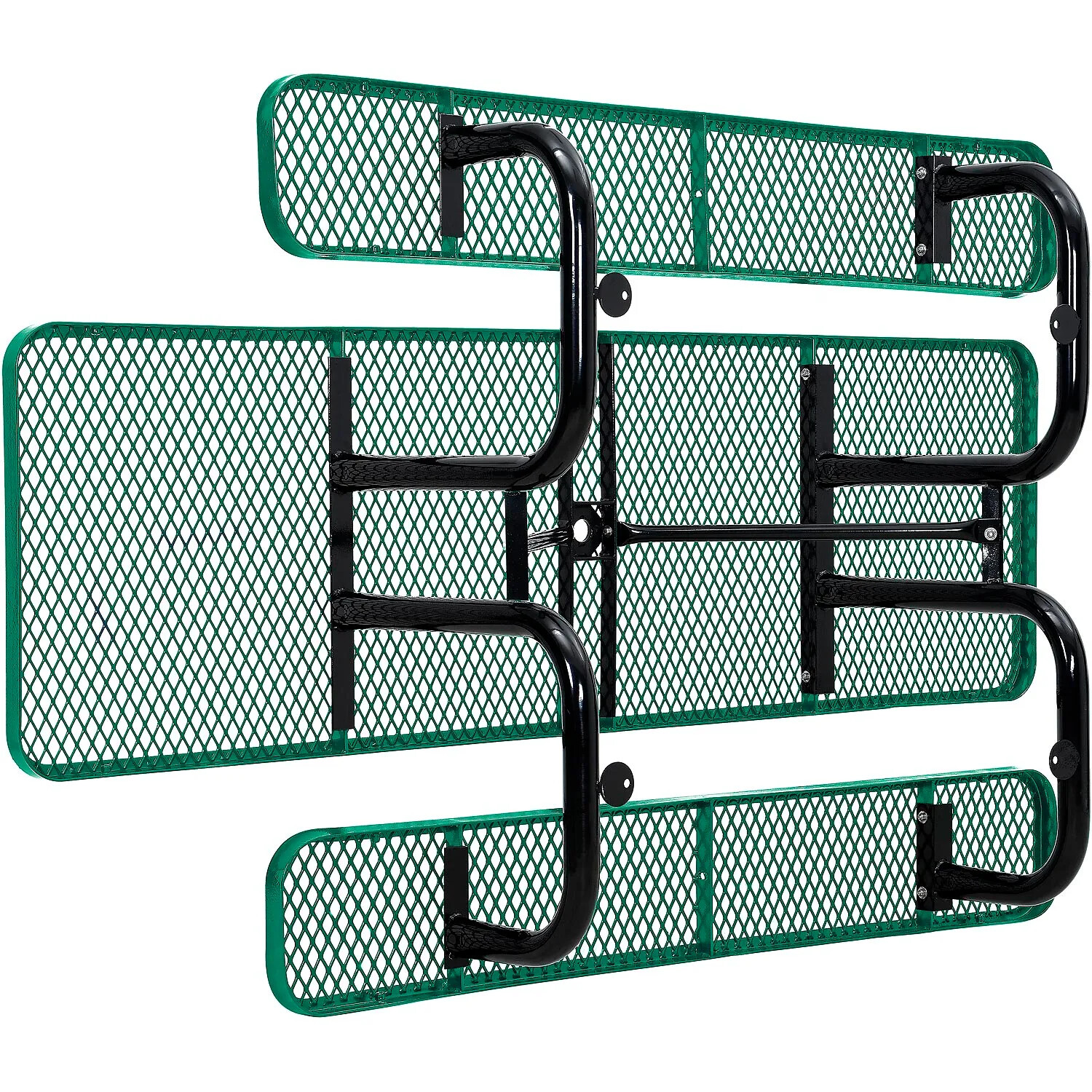 8' ADA Rectangular Picnic Table Expanded Metal Green (96" Long)