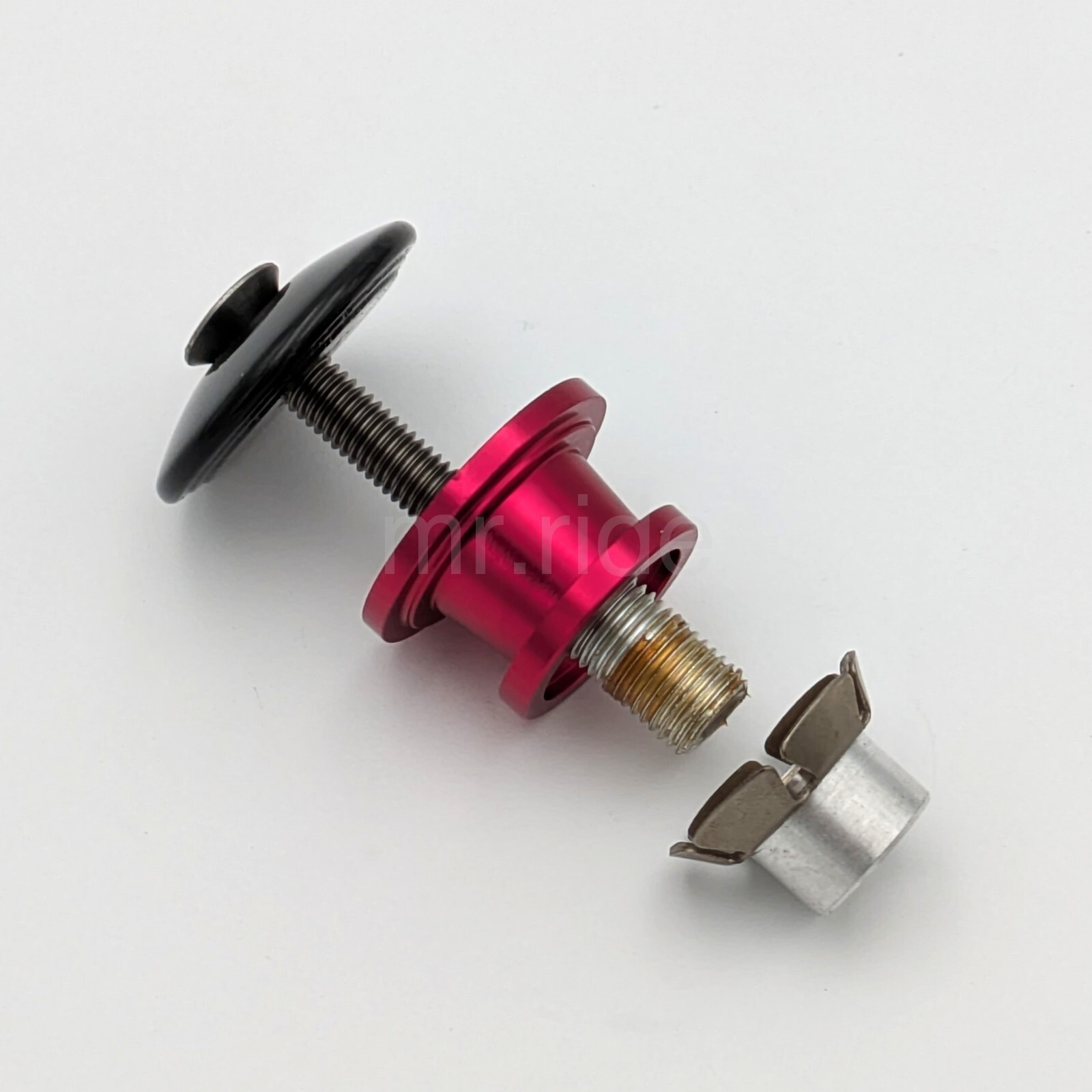 mr-ride Fork Steerer compressor/Expander plug W/ carbon Top Cap 1 1/8" Red