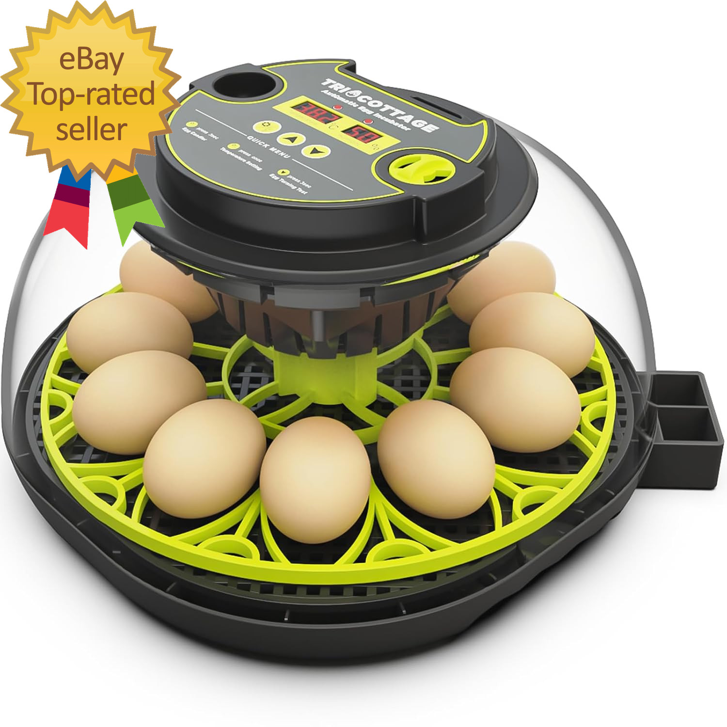 12 Egg Incubator with Automatic Egg Turning and Humidity Control Auto Water