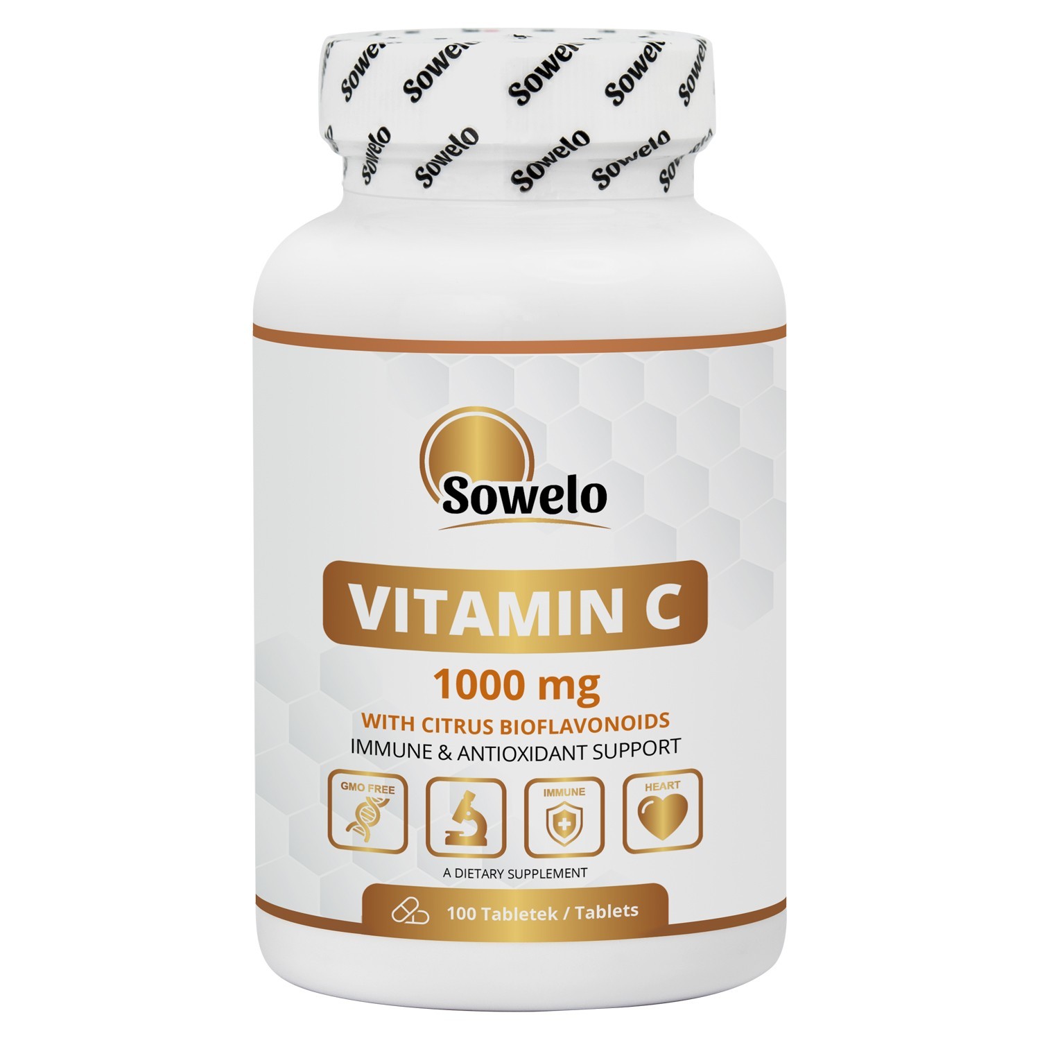 Vitamin C 1000mg Tablets – Ascorbic Acid with Bioflavonoids – Sowelo