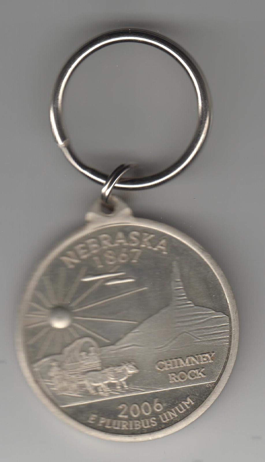 State of Nebraska nickel coin style key chain