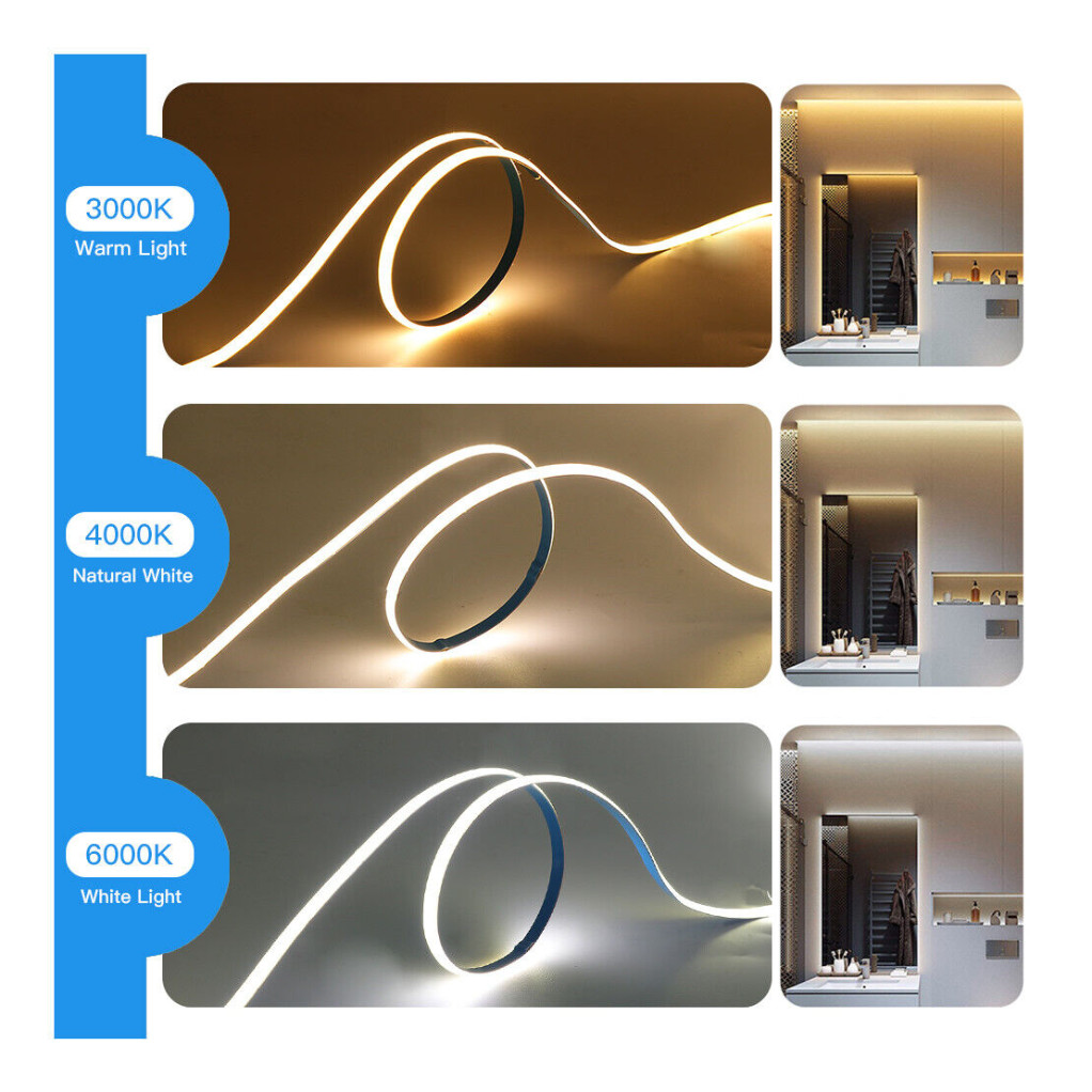 Car DIY Light 3mm Ultra Thin DC12V 384COB LED Strip Light for Car Motor Decor