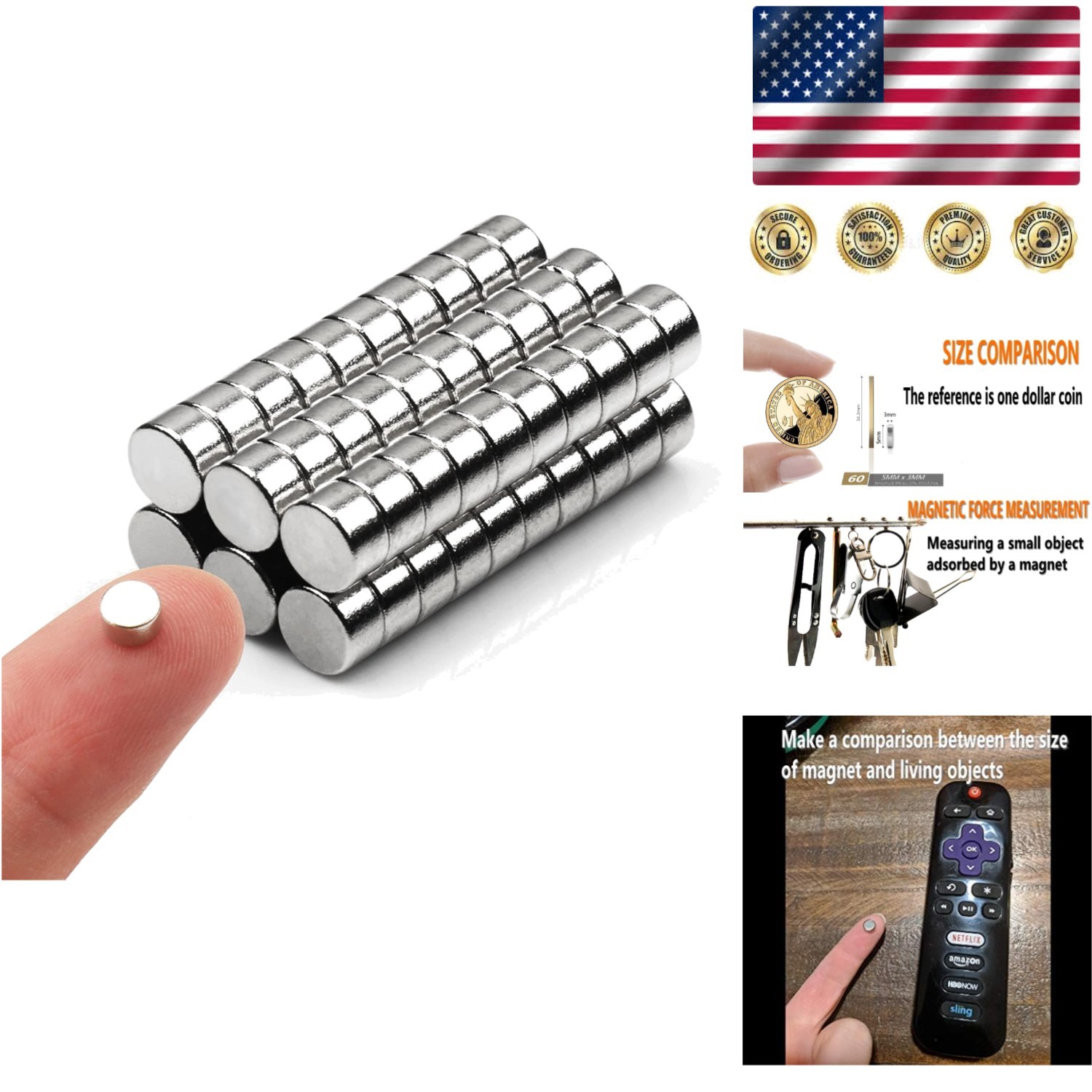 60pcs Durable Mini Round Magnets - Nickel Coated for Crafts & Organization