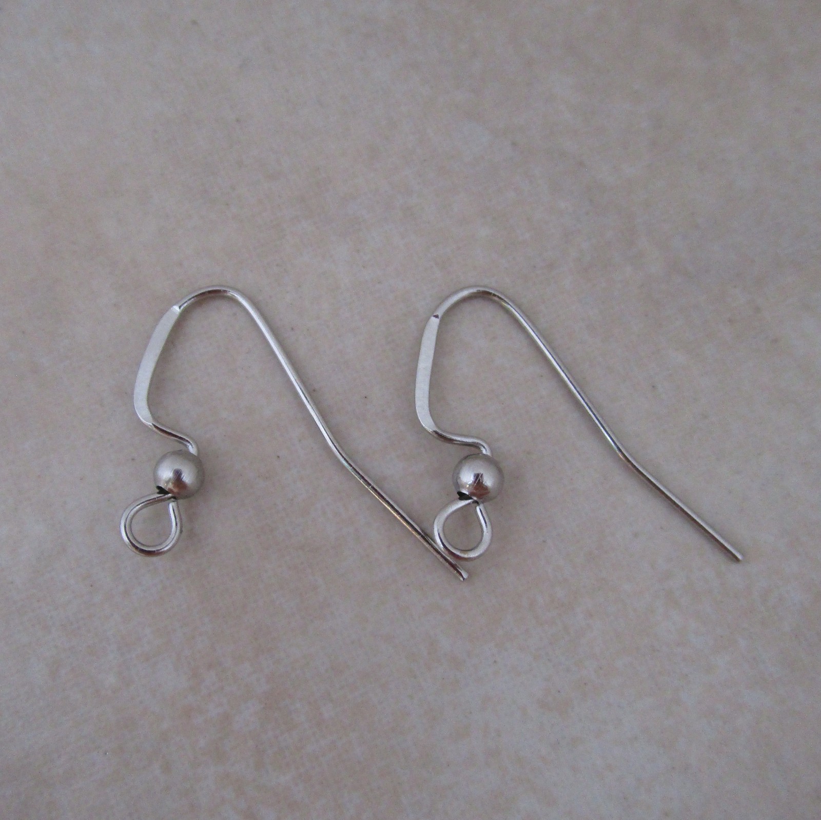 24 stainless steel angular flat earring hooks 304 hypoallergenic 22 gauge