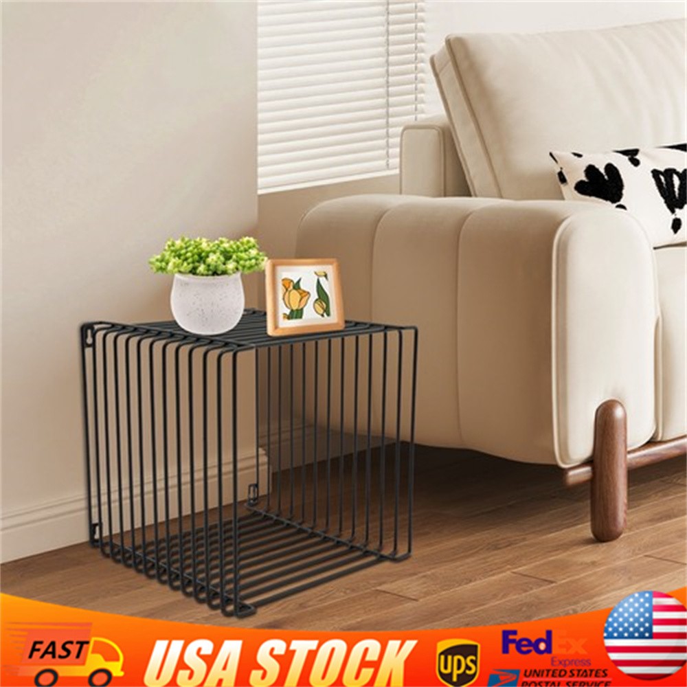 Linear Side Table Square Geometry Retro End Desk Multi-Purpose Tables Furniture