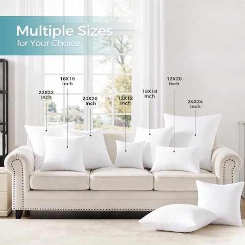 0x0 Throw Pillow Inserts Set of – Supportive & Fluffy Down 20 X 20 Inch 2