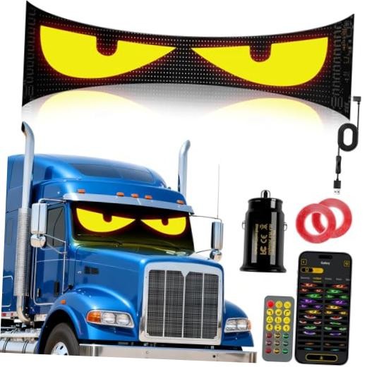 LED Eyes for Truck Windshield, 52.4 * 7.6" Devil Eyes Light for Windshield
