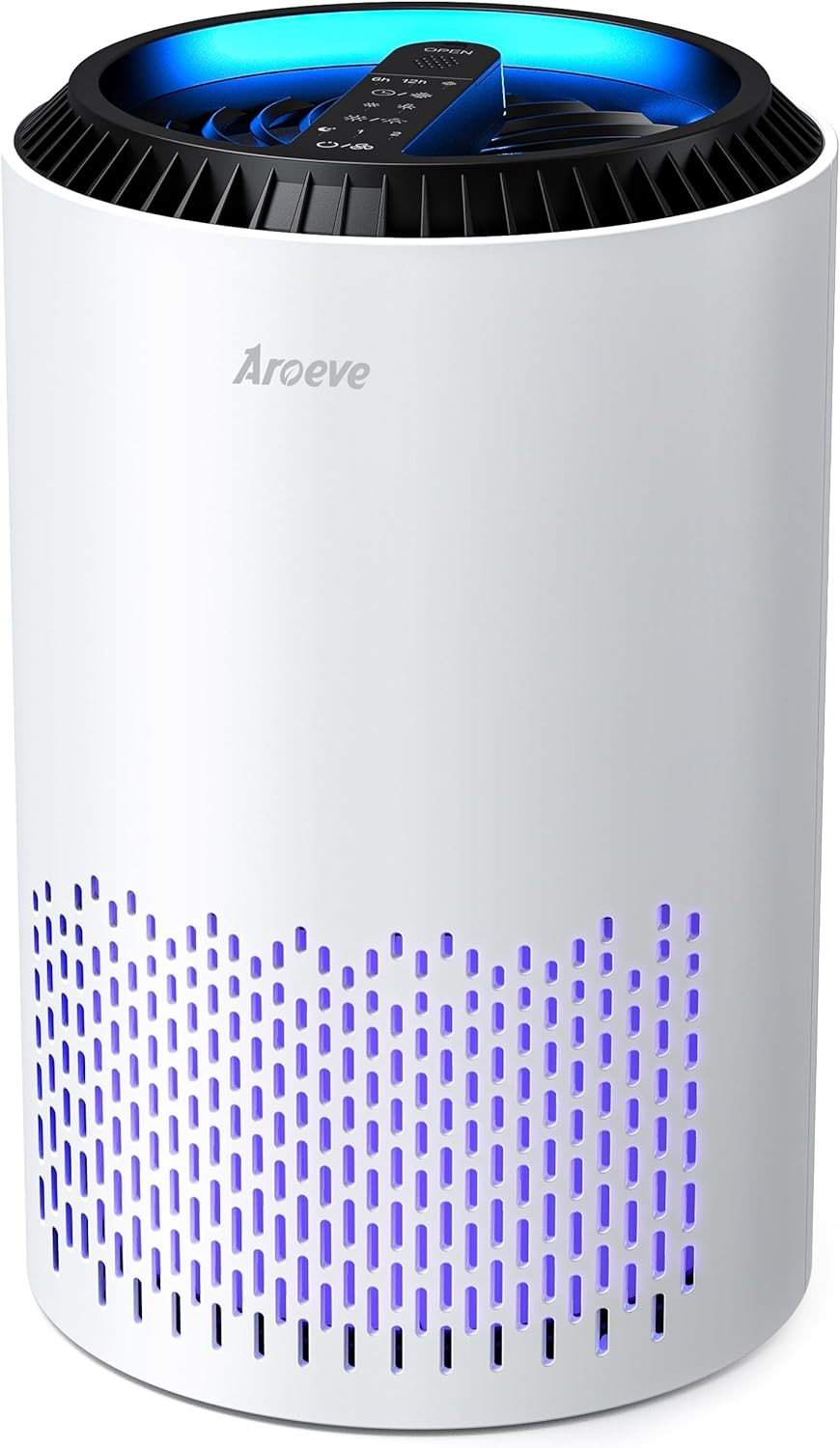 AROEVE Air Purifiers for Bedroom Home, Air Purifier For Smoke Pollen Dander Hair