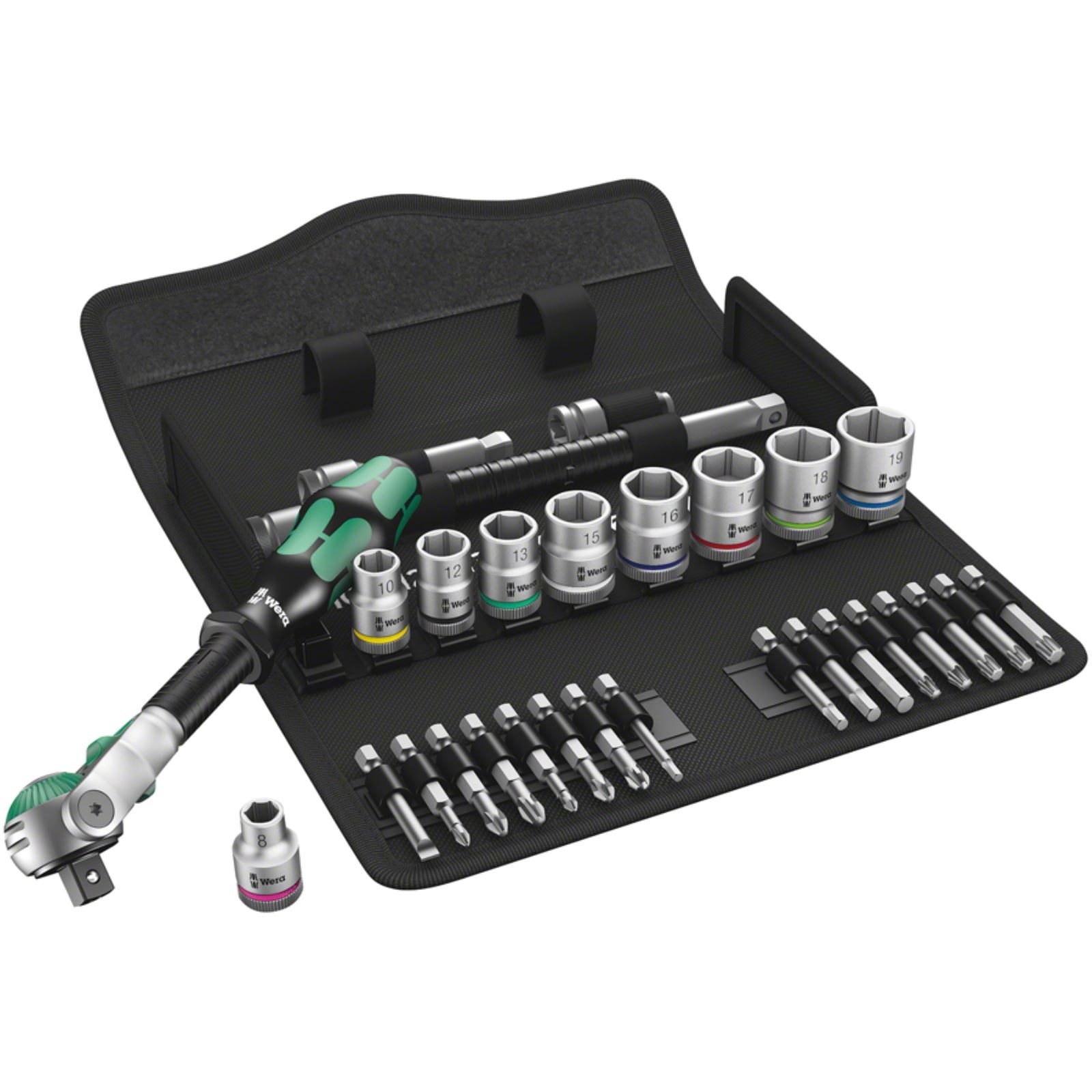 Wera 8100 SB 6 Zyklop Speed Ratchet Set - 3/8" Drive, Metric 05004046001